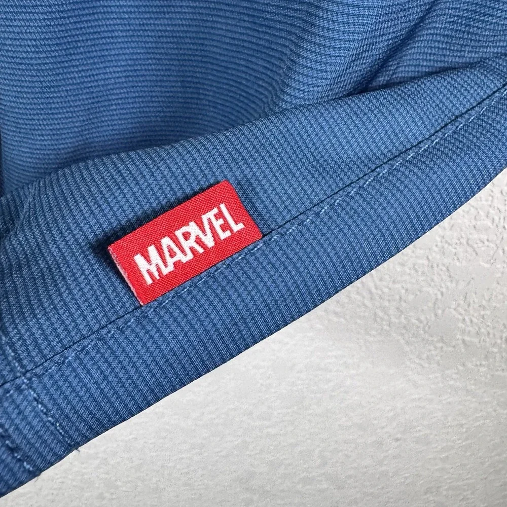 Disney Marvel Captain America Men Swim Trunk‎ Board Shorts Stripes | Size Small